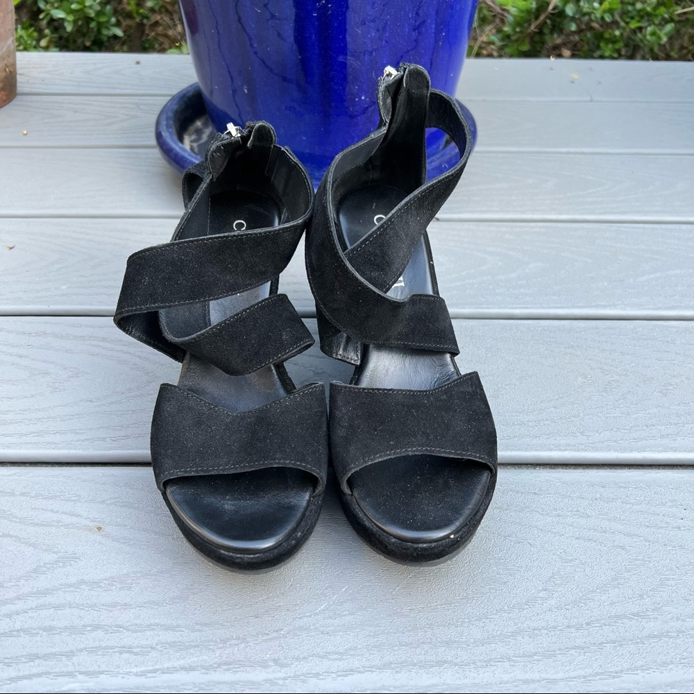 CORDANI Suede Platform Wedge Heel Suede Sandal Women’s Size 10